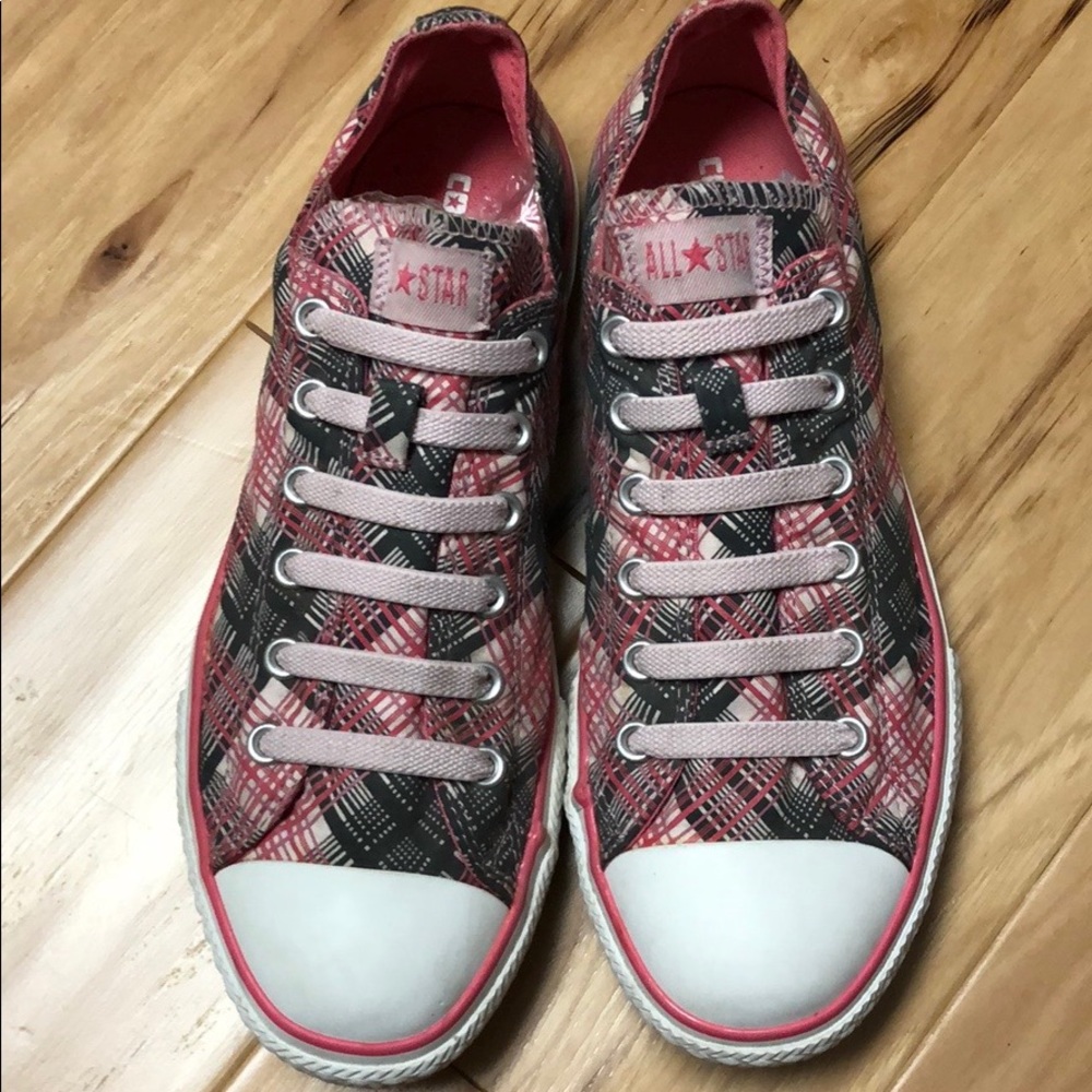 Pink Plaid Converse